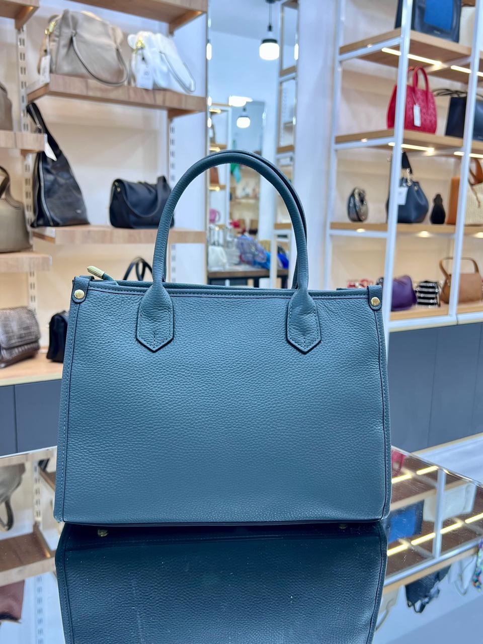 Rossi Leather Tote Bag Light Blue Stylish