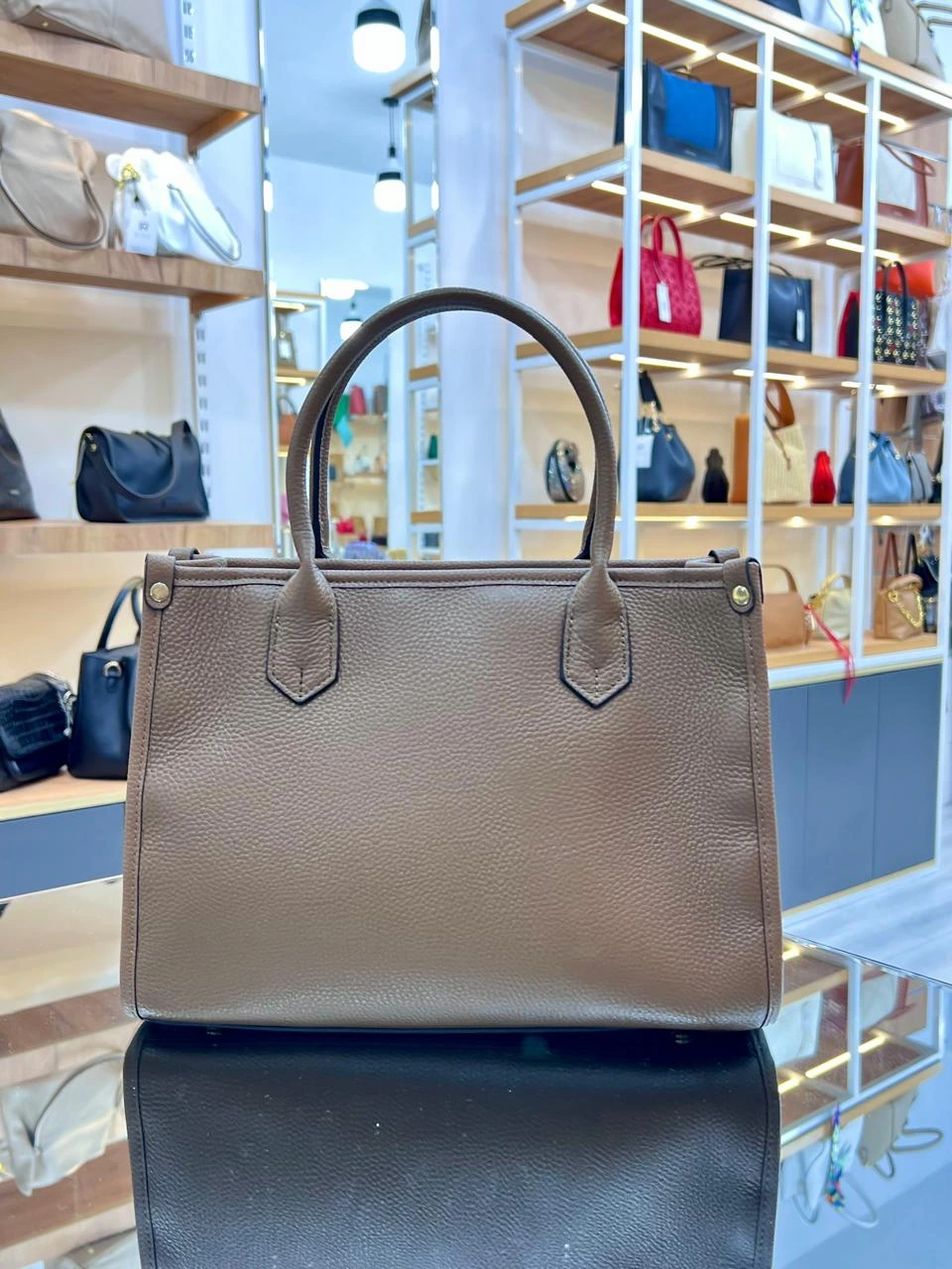 Rossi Leather Tote Bag Light Brown Fashion