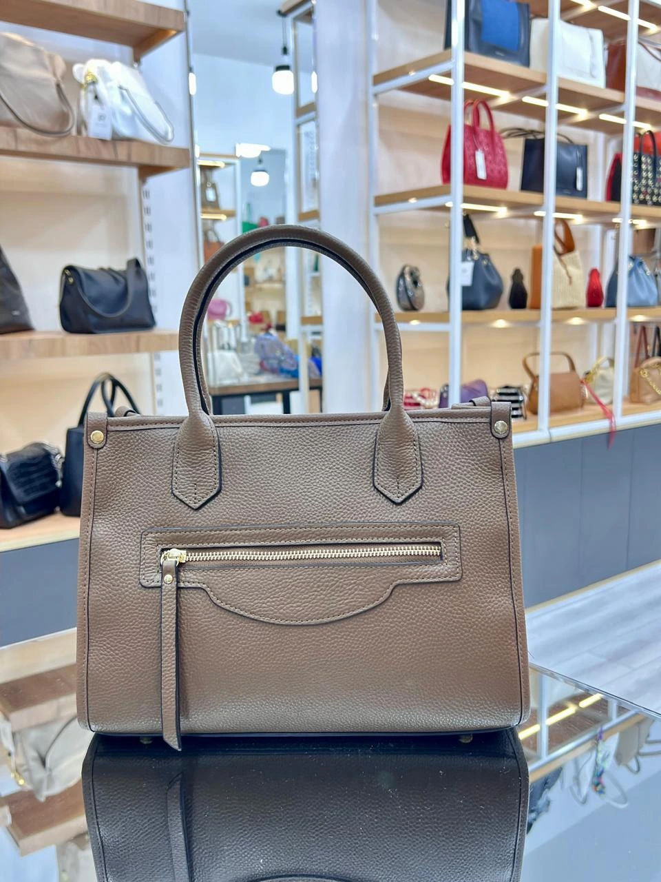 Rossi Leather Tote Bag Light Brown