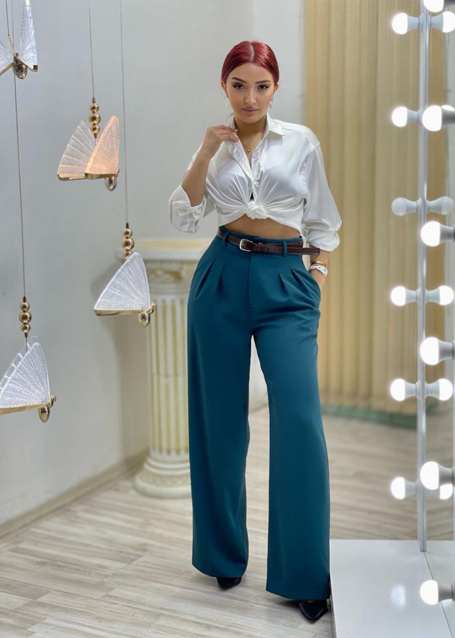 Beli büzgülü Şalvar-Yaşıl-1