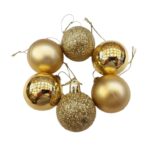 Şam ağacı oyunncağı, qızılı, 6 ədəd